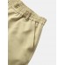 Men Solid Color Utility Pocket Street Elastic Waist Casual Cargo Pants