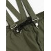 Men Multi Pockets Solid Color Belted Utility Zip String Casual Cargo Pants Overalls