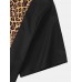 Mens Leopard Print Button Up Lapel Short Sleeve Shirts